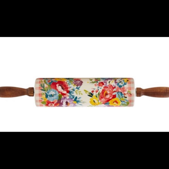 The Pioneer Woman Red and Pink Bakeware Rolling Pin - Picture 1 of 1
